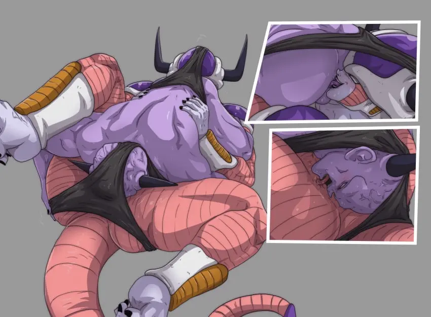 Image blush,clothing,hi_res,male,oral,sweat,lying,on_back,panties,underwear,sex,duo,anal,male/male,balls,dragon_ball,gay,bodily_fluids,genitals,69_position,rimming,alien,teastuff,captain_ginyu,frieza,frieza_race