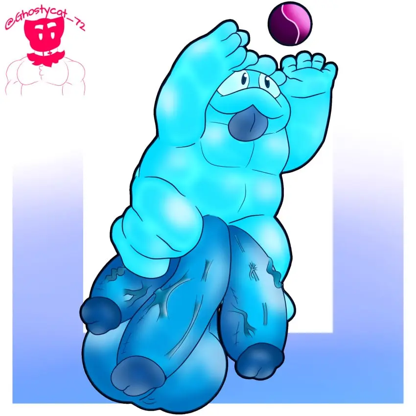 Image penis,balls,excited,cute,blue_body,brawl_stars,hyper_genitalia,slime_monster,multi_genitalia,multi_penis,triphallia,cocokun!,squeak_(brawl_stars)