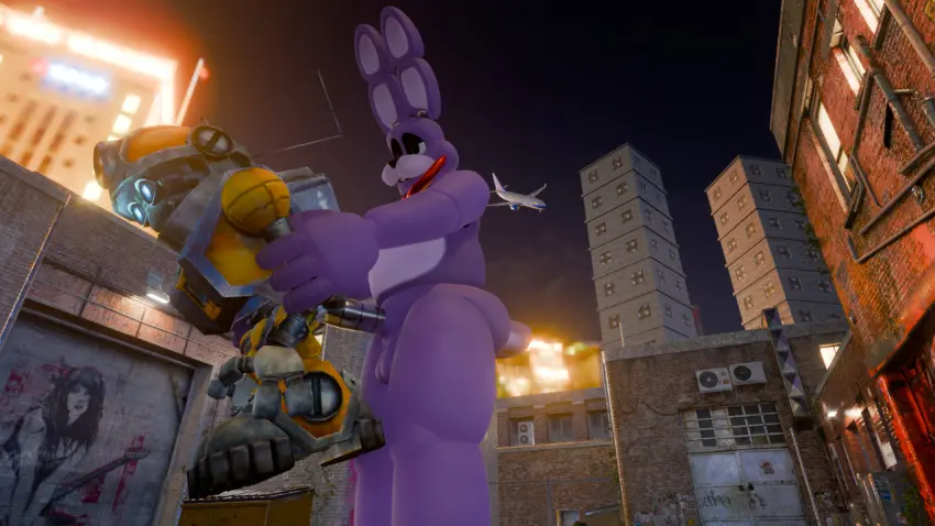 Image male,anal,anal_sex,male/male,holding,robot,five_nights_at_freddy's,animatronic,bonnie_(fnaf),held_up,glitch,metal_arms_glitch_in_the_system,robotic