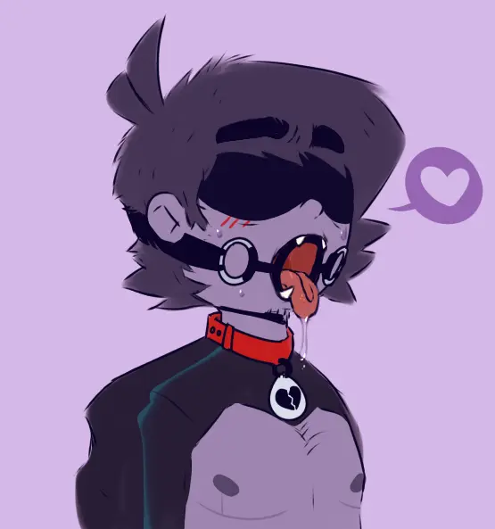 Image open_mouth,1boy,male,male_only,digital_drawing_(artwork),digital_media_(artwork),sweatdrop,self_upload,sharp_teeth,collar,heart,2024,blindfold,mastectomy_scar,trans_man,transmasc,collar_tag,scott_pilgrim,bdsm_gear,cl0ckability,nega_scott,open_gag,ring_gag