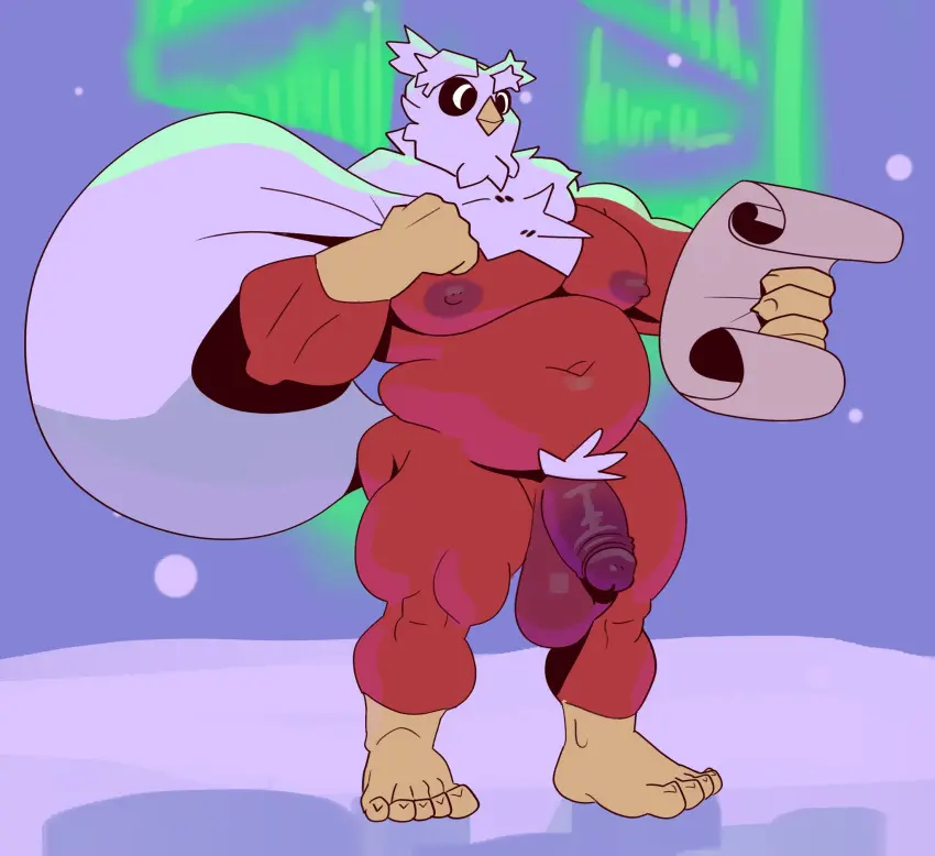 Image hi_res,nipples,solo,standing,male,navel,nude,penis,pokemon,pokemon_(species),thick_thighs,humanoid_penis,muscular,feet,sky,male_only,belly,digital_drawing_(artwork),digital_media_(artwork),eyebrows,balls,anthro,nude_male,urethra,red_penis,nintendo,genitals,holding_object,mammal,black_eyes,thick_eyebrows,big_nipples,2024,biped,anthrofied,pokemorph,avian,beak,bird,humanoid_genitalia,toes,glans,markings,gloves_(marking),nude_anthro,pubes,humanoid_feet,humanoid_hands,red_body,saggy_balls,emanata,container,generation_2_pokemon,5_toes,plantigrade,snow,musclegut,red_nipples,looking_at_object,paper,thick_arms,aurora_(phenomenon),delibird,holding_bag,holding_container,holding_list,holding_paper,red_arms,red_balls,red_belly,red_chest,red_genitals,red_glans,red_legs,vaniwall,white_bag,white_container,white_emanata,white_eyebrows,white_face,white_pubes,yellow_beak,yellow_feet,yellow_fingers,yellow_hands,yellow_toes