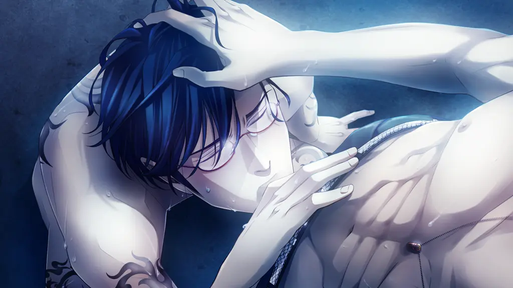 Image male,oral,penis,sweat,duo,kneeling,tattoo,glasses,censored,necklace,closed_eyes,gay,censored_penis,mosaic_censoring,hair_grab,blowjob,oral_sex,belt,gay_domination,censored_genitalia,kneeling_oral_position,gay_blowjob,png,penis_in_mouth,game_cg,homosexual,hand_on_hair,floor,omertà_chinmoku_no_okite,ungajin_ken_(omertà)