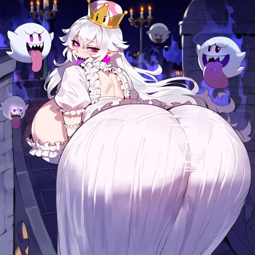Image 1girls,breasts,female,light-skinned_female,light_skin,long_hair,white_hair,ass,huge_ass,thick_thighs,thighs,voluptuous,wide_hips,hips,ai_generated,huge_breasts,stable_diffusion,pale-skinned_female,pale_skin,boo_(mario),mario_(series),nintendo,rear_view,high_resolution,back_view,thiccwithaq_(ai_style),ghost_girl,luigi's_mansion,artstyle_imitation,boosette,floox,new_super_mario_bros._u_deluxe