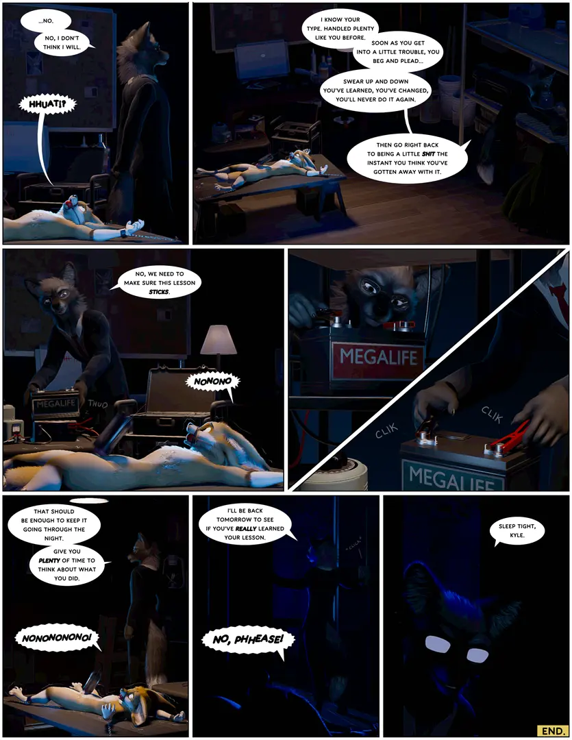 Image female,male,duo,anthro,after_sex,comic,canid,canine,mammal,dialogue,submissive_male,english_text,forced,submissive,bondage,penile,fox,chains,chained,ball_gag,bound,gag,gagged,restraints,fennec_fox,true_fox,cuff_(restraint),shackles,struggling,metal_cuffs,overstimulation,penis_milking,end_page,abandoned,abandonment,abandonment_play,battery,begging_for_mercy,grey_fox,ruaidri,urocyon