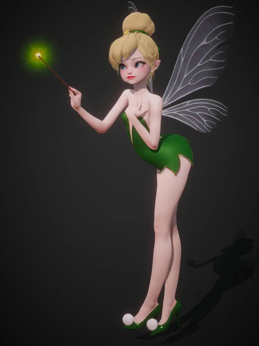 Image breasts,female,light-skinned_female,light_skin,blue_eyes,disney,small_breasts,bare_shoulders,eyelashes,wings,blonde_hair,legs,dress,lips,pointy_ears,3d,red_lipstick,high_heels,big_eyes,lipstick,arched_back,hair_bun,micro,red_lips,fairy,fairy_wings,minigirl,honey_select,honey_select_2,hair_tie,green_dress,green_shoes,inmortal,magic_wand,microdress,peter_pan_(disney),strapless_dress,tinker_bell,v-neck,wand