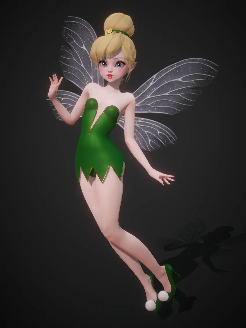 Image breasts,female,light-skinned_female,light_skin,blue_eyes,disney,small_breasts,bare_shoulders,eyelashes,wings,blonde_hair,legs,dress,lips,pointy_ears,3d,red_lipstick,high_heels,big_eyes,lipstick,arched_back,hair_bun,micro,red_lips,fairy,fairy_wings,minigirl,honey_select,honey_select_2,hair_tie,green_dress,green_shoes,inmortal,microdress,peter_pan_(disney),strapless_dress,tinker_bell,v-neck,leotard_peek,panty_peek
