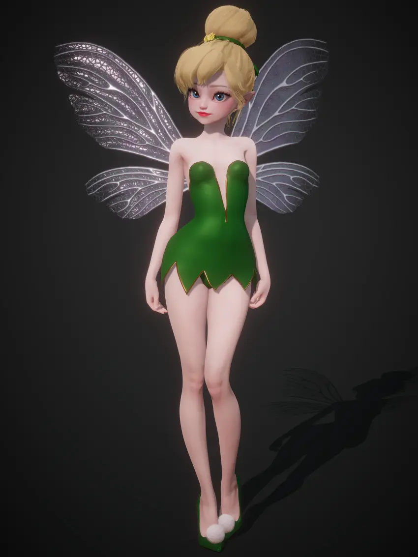 Image breasts,female,light-skinned_female,light_skin,blue_eyes,disney,small_breasts,bare_shoulders,eyelashes,wings,blonde_hair,legs,dress,lips,pointy_ears,3d,red_lipstick,high_heels,big_eyes,lipstick,hair_bun,micro,red_lips,fairy,fairy_wings,minigirl,honey_select,honey_select_2,hair_tie,green_dress,green_shoes,inmortal,microdress,peter_pan_(disney),strapless_dress,tinker_bell,v-neck,leotard_peek,panty_peek