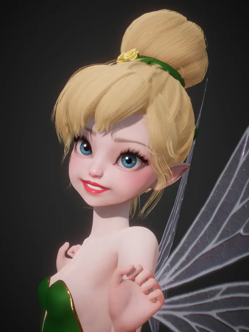 Image breasts,female,light-skinned_female,light_skin,blue_eyes,disney,small_breasts,bare_shoulders,eyelashes,wings,blonde_hair,legs,dress,lips,pointy_ears,3d,red_lipstick,big_eyes,lipstick,hair_bun,micro,red_lips,fairy,fairy_wings,minigirl,honey_select,honey_select_2,hair_tie,green_dress,inmortal,peter_pan_(disney),strapless_dress,tinker_bell,v-neck