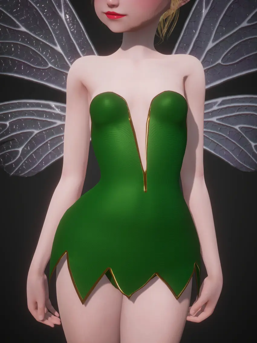 Image breasts,female,light-skinned_female,light_skin,blue_eyes,disney,small_breasts,thighs,bare_shoulders,eyelashes,wings,blonde_hair,legs,dress,lips,pointy_ears,3d,red_lipstick,big_eyes,lipstick,hair_bun,micro,red_lips,fairy,fairy_wings,minigirl,honey_select,honey_select_2,hair_tie,green_dress,inmortal,microdress,peter_pan_(disney),strapless_dress,tinker_bell,v-neck,leotard_peek,panty_peek