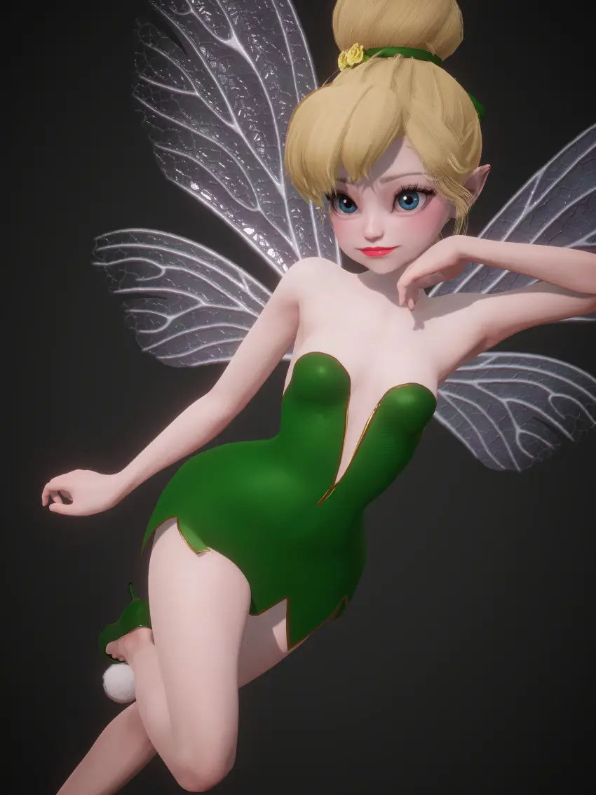 Image breasts,female,light-skinned_female,light_skin,blue_eyes,disney,small_breasts,bare_shoulders,eyelashes,wings,blonde_hair,legs,dress,lips,pointy_ears,3d,red_lipstick,high_heels,big_eyes,lipstick,hair_bun,micro,red_lips,fairy,fairy_wings,minigirl,honey_select,honey_select_2,hair_tie,green_dress,green_shoes,inmortal,microdress,peter_pan_(disney),strapless_dress,tinker_bell,v-neck