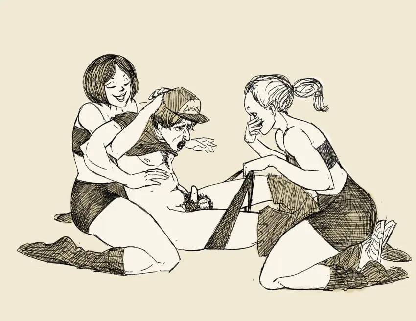 Image female,male,multiple_girls,penis,erection,embarrassed,balls,monochrome,embarrassed_nude_male,boner,femdom,female_domination,exposed_penis,multiple_females,assisted_exposure,female_dominating_male,en-pinups,female_raping_male,female_rapist,male_rape_victim,overpowered