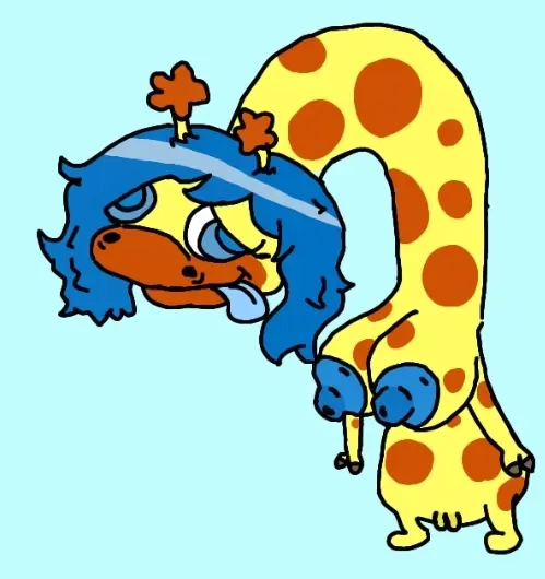 Image 1girls,big_breasts,breasts,female,female_only,nipples,solo,blue_eyes,blue_hair,nude,pussy,furry,vagina,anthro,2d,yellow_fur,2d_(artwork),big_nipples,body_fur,toony,messy_hair,giraffe,blazeman345_(artist),derpy_eyes,doobus_goobus,sophie_(doobus_goobus)