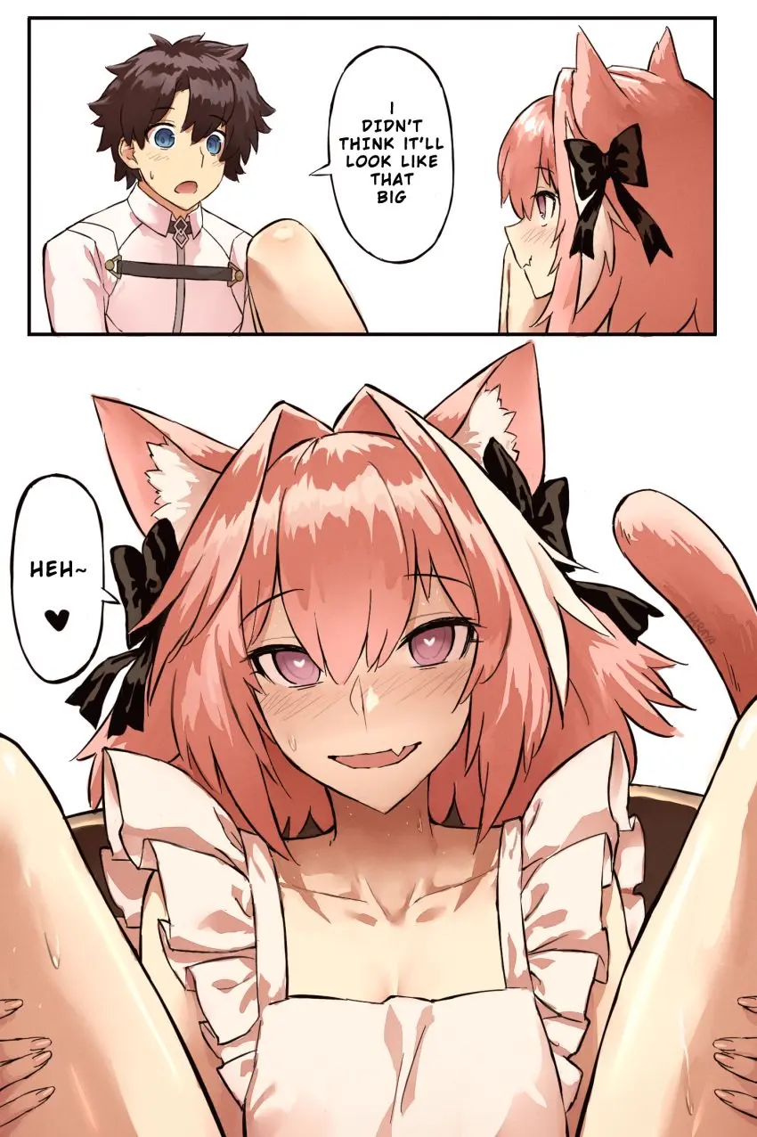 Image blush,smile,haraya,heart-shaped_pupils,male,sweat,skin_fang,cat_ears,femboy,pink_hair,text,pink_eyes,flustered,cat_tail,excited,sweatdrop,ribbon,oerba_yun_fang,heart,apron,english_text,flushed,speech,speech_bubble,fate_(series),male_on_femboy,ribbons,naughty_face,apron_only,astolfo_(fate),fate/grand_order,unusual_pupils,naked_apron,type-moon,kenonomimi
