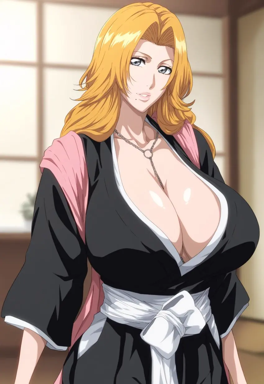Image 1girls,big_breasts,breasts,female,large_breasts,light-skinned_female,light_skin,long_hair,no_bra,very_long_hair,blue_eyes,female_focus,voluptuous,wide_hips,ai_generated,cleavage,wavy_hair,huge_breasts,cleavage_overflow,blonde_hair,thick,stable_diffusion,voluptuous_female,mole,nai_diffusion,necklace,mature_female,upper_body,makeup,belt,lipstick,bleach,mature,mole_under_mouth,mommy,kimono,yukata,scarf,chains,thick_body,matsumoto_rangiku,obi,boob,oppai,chain_necklace,tofuro