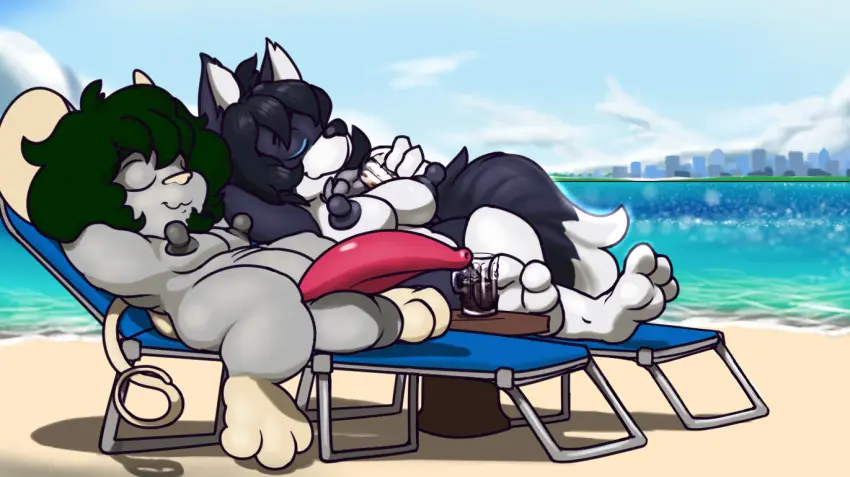 Image breasts,female,nipples,black_hair,male,penis,tail,ass,big_penis,thick_thighs,duo,areola,beach,water,belly,hair,size_difference,anthro,red_penis,green_hair,slightly_chubby,canid,canine,canis,fur,genitals,grey_body,grey_fur,mammal,wolf,paws,sand,big_nipples,half-erect,outside,big_ears,fluffy,fluffy_tail,tuft,short_stack,black_sclera,fluffy_hair,facial_hair,casual_nudity,beverage,container,cup,chest_tuft,spots,casual_exposure,black_areola,beach_chair,afro,white_belly,lounging,nubbed_penis,goatee,buttons_(nipples),lemonfaace,lilithdog,nimmy,tefemmosus
