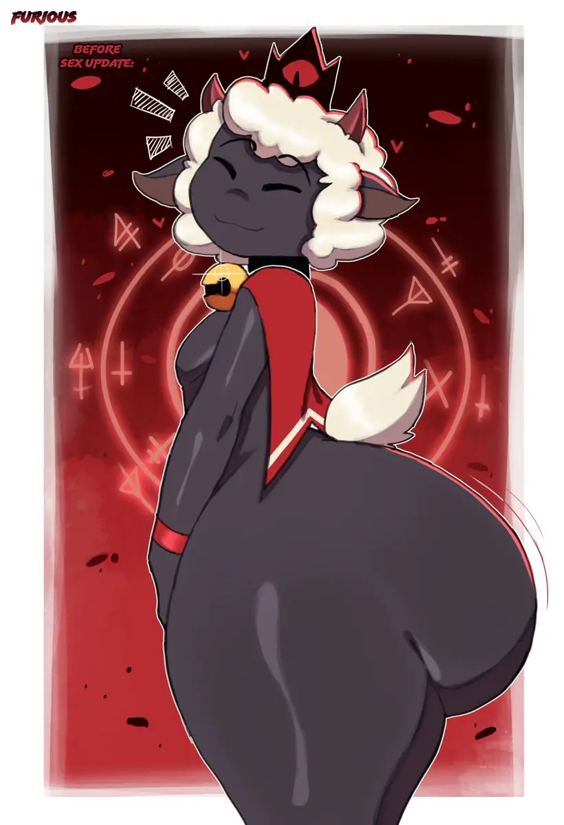 Image solo,furry,ass,thick_thighs,thick,thick_ass,ambiguous_gender,caprine,sheep,cult_of_the_lamb,lamb_(cult_of_the_lamb)
