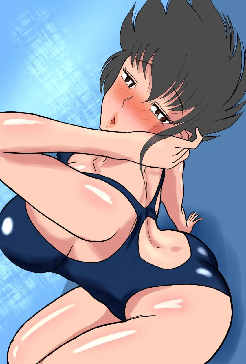 Image 1girls,big_breasts,blush,breasts,female,large_breasts,black_hair,voluptuous,huge_breasts,swimsuit,busty,curvy,curvy_body,curvy_female,curvy_figure,curvaceous,blushing,honoo_no_toukyuuji:_dodge_danpei,ichigeki_haruka,okutama5050