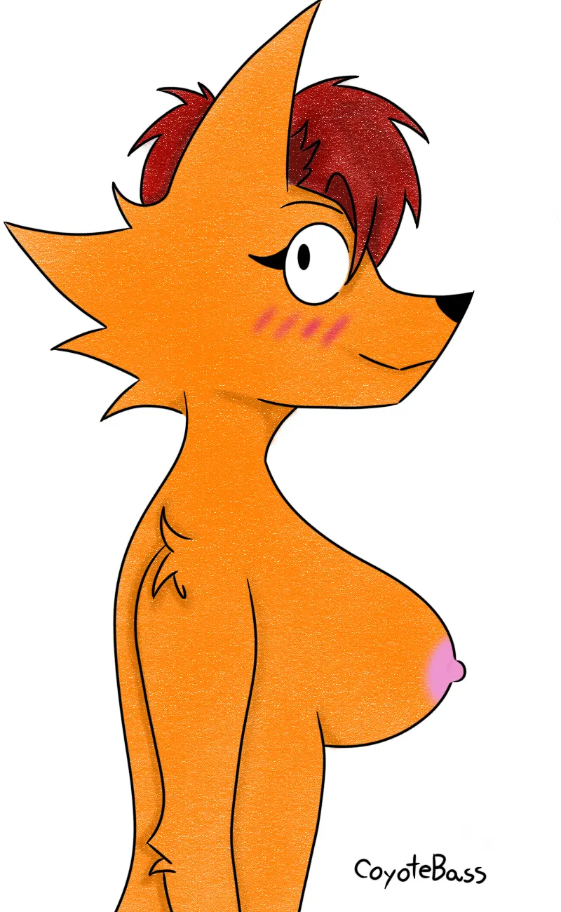 Image big_breasts,blush,breasts,female,hi_res,nipples,simple_background,smile,solo,nude,red_hair,pink_nipples,digital_media_(artwork),side_boob,side_view,hair,anthro,canid,canine,canis,fur,mammal,orange_body,black_nose,arm_tuft,tuft,coyote,shoulder_tuft,ear_tuft,coyotebass,xanny_(coyotebass)