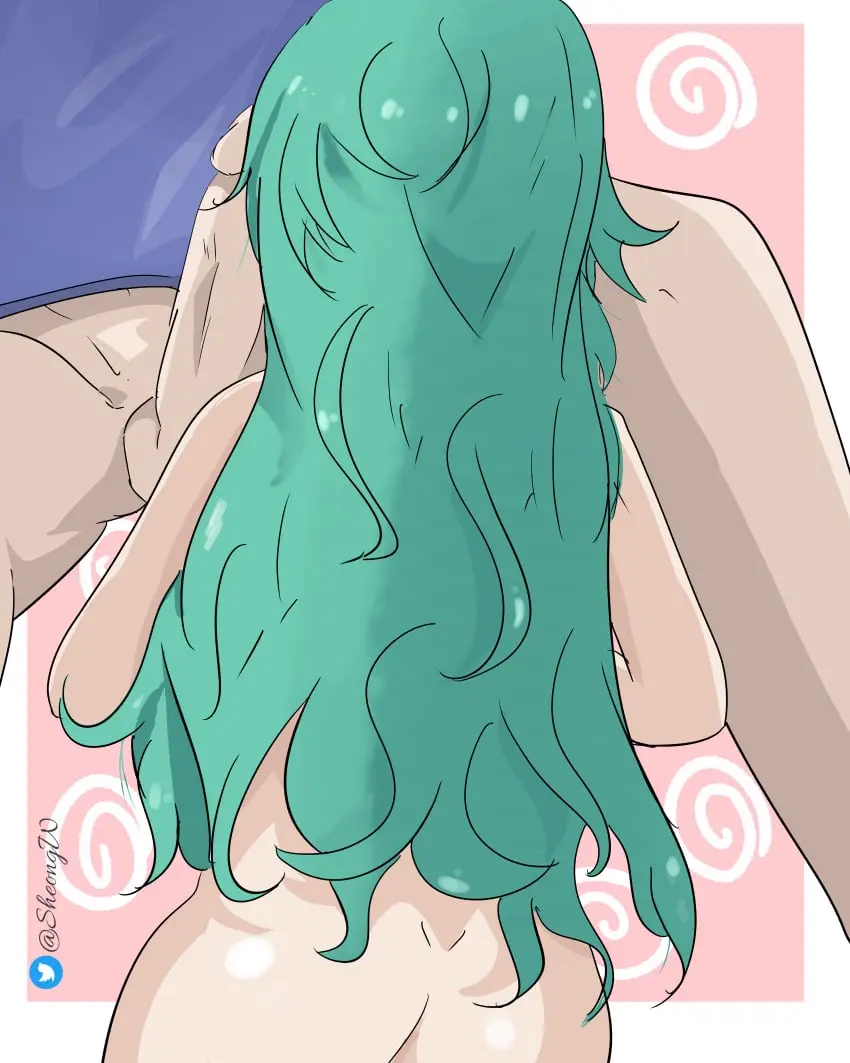 Image long_hair,penis,ass,curly_hair,dick,blowjob,green_hair,date_a_live,kyouno_natsumi,sheong_wong