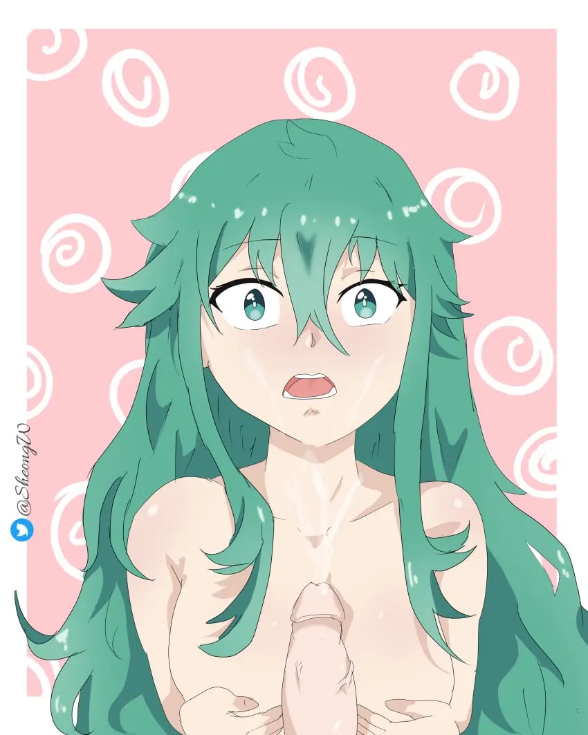 Image breasts,female,long_hair,cum,cum_on_face,penis,ass,curly_hair,green_eyes,paizuri,dick,green_hair,breast_grab,surprised,surprised_expression,titjob,flat_chest,date_a_live,titfuck,clavicle,kyouno_natsumi,sheong_wong