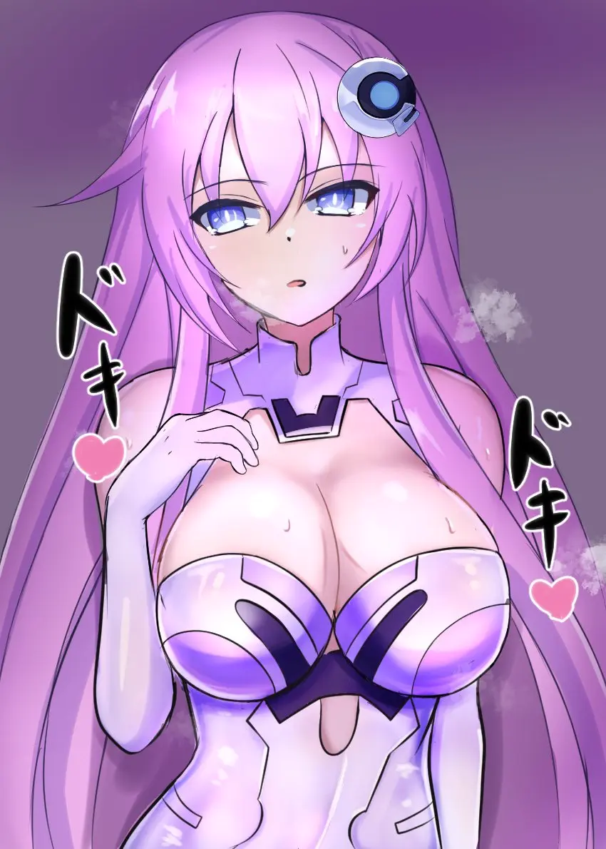Image 1girls,big_breasts,breasts,female,female_only,long_hair,solo,blue_eyes,purple_hair,bodysuit,compile_heart,idea_factory,nepgear,neptunia_(series),purple_sister