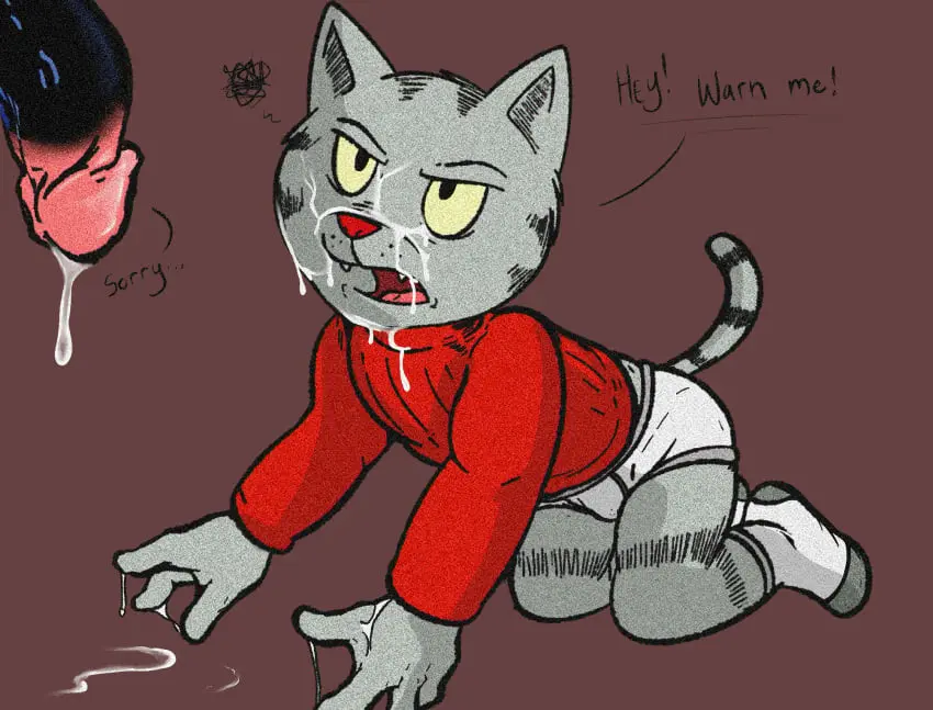 Image clothing,hi_res,cum,cum_on_face,male,penis,underwear,male/male,anthro,socks,genital_fluids,flaccid,bodily_fluids,footwear,genitals,mammal,leaking_cum,feline,annoyed,felid,domestic_cat,felis,after_orgasm,briefs,offscreen_character,fritz_the_cat,fritz_the_cat_(character),illegaleel