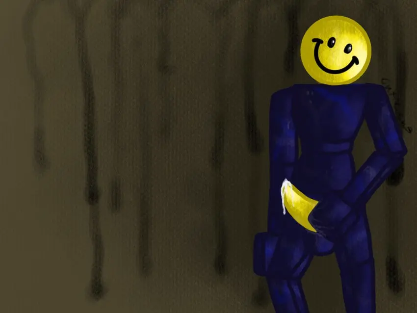 Image head_tilt,hi_res,looking_at_viewer,simple_background,smile,solo,male,penis,humanoid,shadow,solo_focus,balls,wet,genital_fluids,masturbation,bodily_fluids,genitals,precum,precum_drip,blue_body,dripping,roblox,creepy,yellow_penis,penis_grab,regretevator,roblox_game,source_request,tall,smiley_face,cutiecub,grabbing_genitals,jaoba_(regretevator),wet_hands,yellow_head