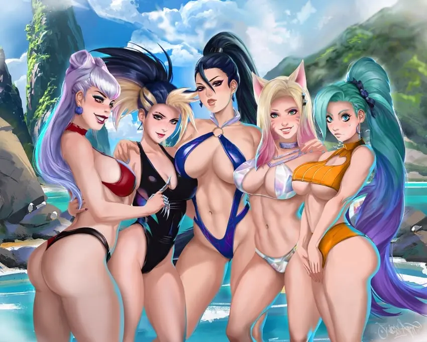 Image female,multiple_girls,bikini,one-piece_swimsuit,evelynn,k/da_all_out_evelynn,k/da_evelynn,k/da_series,league_of_legends,pool,akali,k/da_all_out_series,sfw,kai'sa,5girls,ahri,k/da_ahri,k/da_akali,k/da_all_out_ahri,k/da_all_out_akali,k/da_all_out_kai'sa,k/da_all_out_seraphine,k/da_kai'sa,seraphine_(league_of_legends)