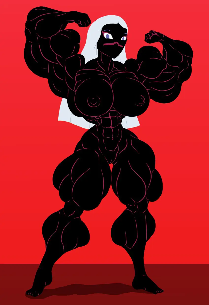 Image female,white_hair,nude,muscular,nude_female,purple_eyes,black_body,muscular_female,facial_mark,alien,alien_girl,muscles,looney_tunes,warner_brothers,alien_humanoid,duck_dodgers,martian,martian_(duck_dodgers),queen_tyr'ahnee,flexing,loool10