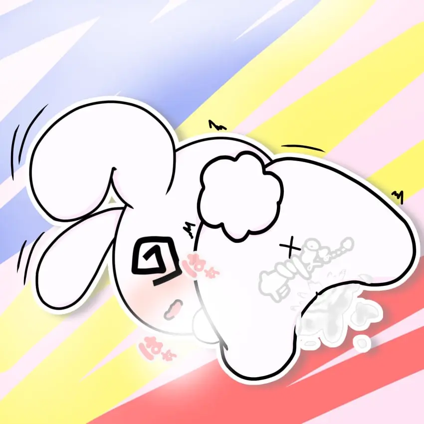 Image female,hi_res,solo,cum,lying,anthro,cum_in_pussy,cum_inside,text,anus,after_sex,after_vaginal,trembling,genital_fluids,bodily_fluids,mammal,rear_view,leaking_cum,translation_request,female_anthro,japanese_text,lagomorph,leporid,my_number_mascot,rabbit,semi-anthro,chibi,shaking,cum_pool,cum_pooling,cum_from_pussy,on_front,spiral_eyes,maina-chan,hakkakechi,x_anus