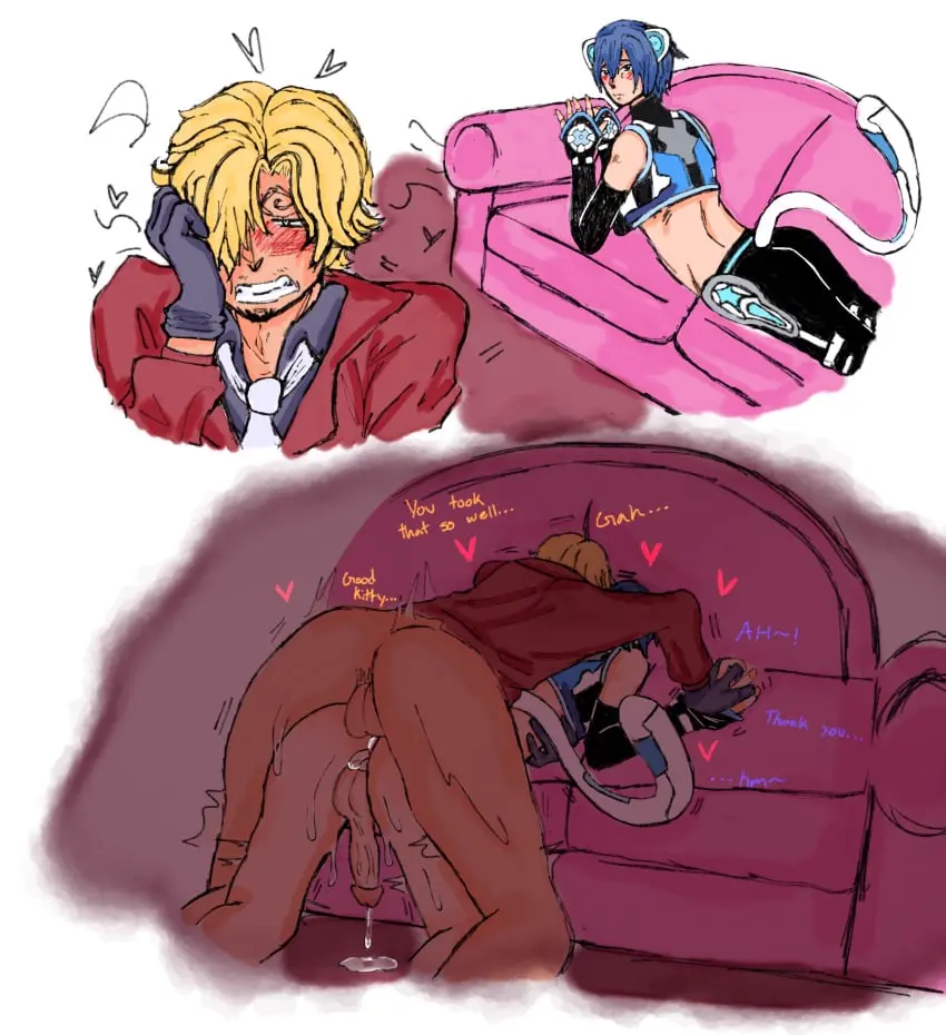 Image male,one_piece,anal,male_only,yaoi,gay,gay_sex,english_text,vocaloid,english,crossover,vinsmoke_sanji,english_dialogue,english_language,crack_pairing,cyber_cat_(project_diva),kaito_(vocaloid),project_diva,project_diva_(series),woowhooe