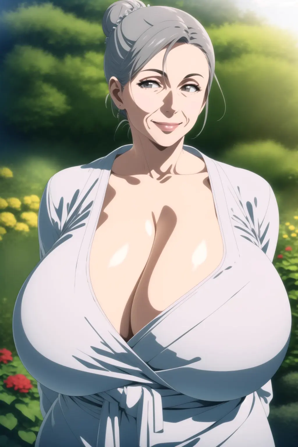 Image big_breasts,breasts,female,ai_generated,huge_breasts,gigantic_breasts,mature_female,older_female,gilf,grandmother,ultrahentaisai