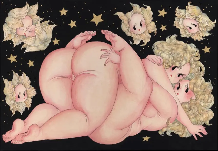 Image female,2girls,multiple_girls,ass,5_fingers,kissing,star,stars,butt,5_toes,panoramango,kiss