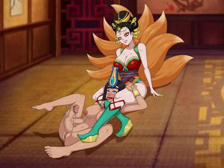 Image 1girls,big_breasts,breasts,female,light-skinned_female,light_skin,1futa,futanari,intersex,dark_skin,interracial,asian_mythology,goddess,mythology,smite,masturbation,dark-skinned_futa,egyptian_mythology,neith_(smite),chinese_mythology,da_ji_(smite),femdom,futa_sans_balls,futasub,cuki