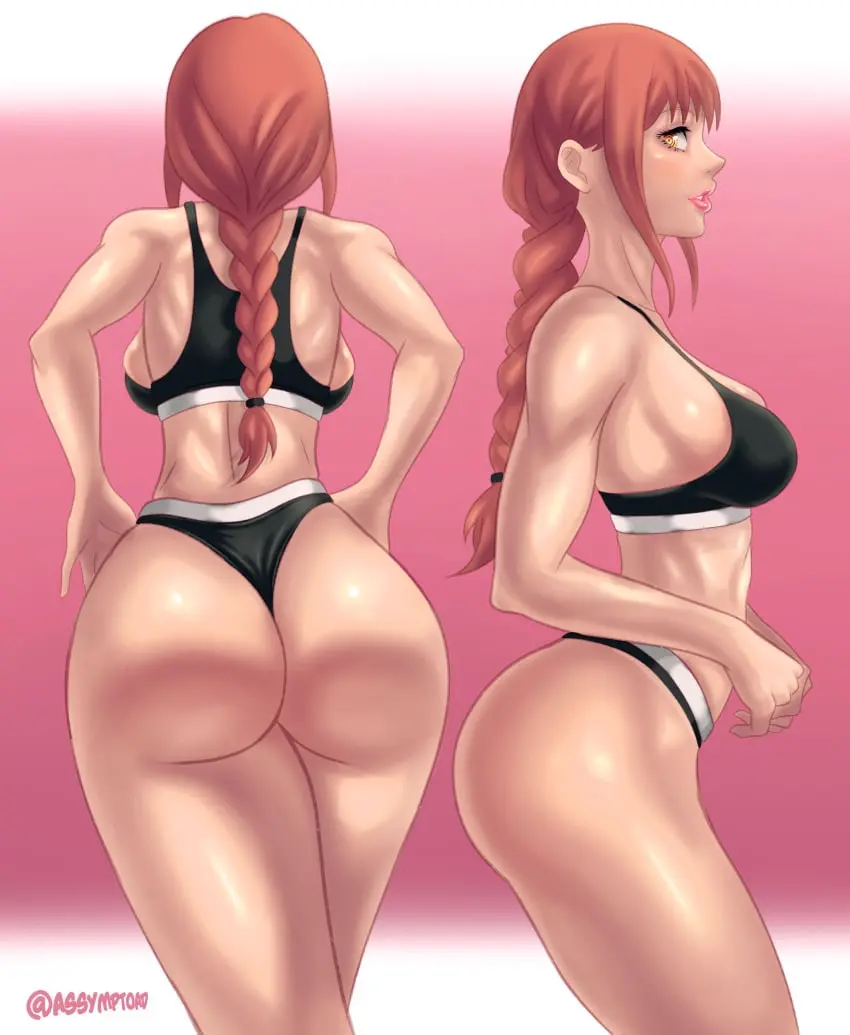 Image 1girls,breasts,female,female_only,highres,light-skinned_female,light_skin,long_hair,looking_at_viewer,simple_background,smile,solo,white_background,absurdres,navel,sidelocks,yellow_eyes,red_hair,panties,underwear,ass,thick_thighs,thighs,athletic,wide_hips,sports_bra,bare_shoulders,cleavage,collarbone,grin,sideboob,medium_breasts,braid,black_panties,fit,fit_female,multiple_views,ass_focus,thong,athletic_female,highleg,backboob,chainsaw_man,toned,makima_(chainsaw_man),profile,braided_ponytail,ringed_eyes,highleg_panties,assymptoad,black_sports_bra