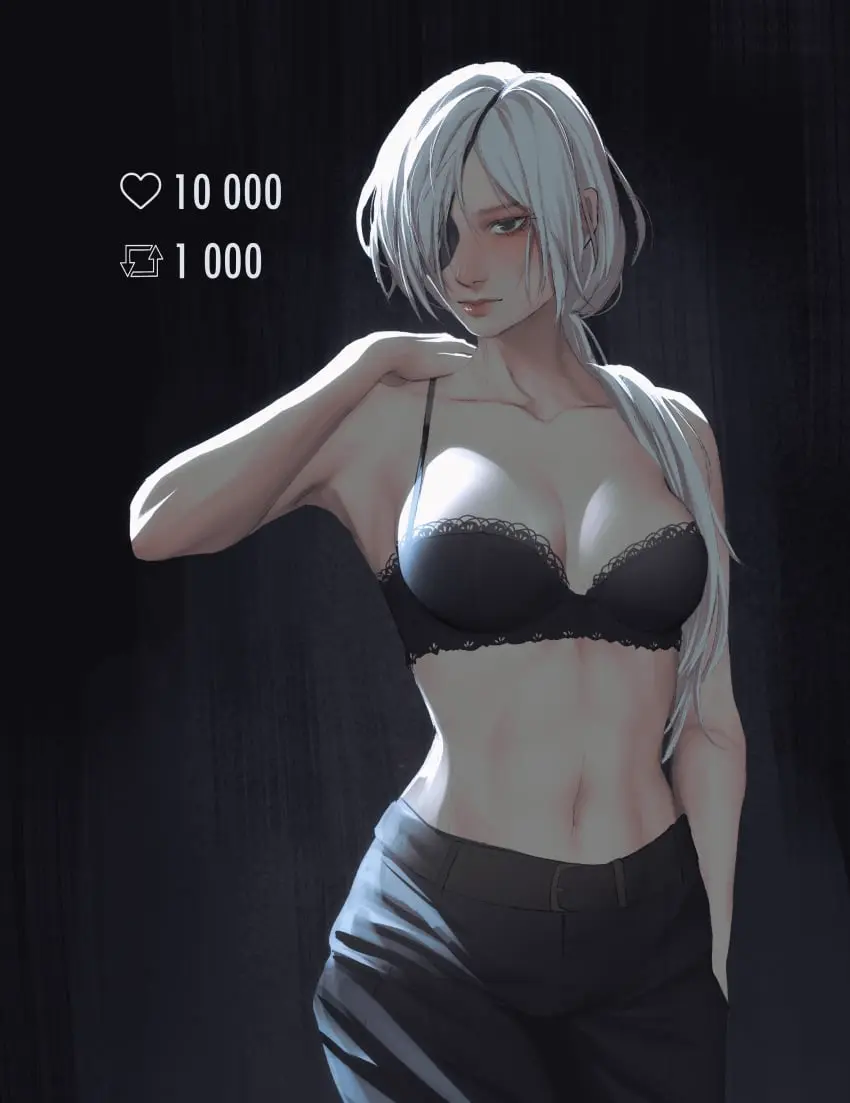 Image 1girls,big_breasts,blush,breasts,female,female_only,light-skinned_female,light_skin,long_hair,looking_at_viewer,pants,standing,white_hair,bra,female_focus,ponytail,midriff,2d,medium_breasts,pale-skinned_female,pale_skin,hand_on_shoulder,belt,2d_(artwork),armpit_fetish,2024,hybrid,chainsaw_man,realistic_breast_size,eyepatch,shirtless,armpit,no_sex,quanxi_(chainsaw_man),kantakerro,no_shirt,numbers