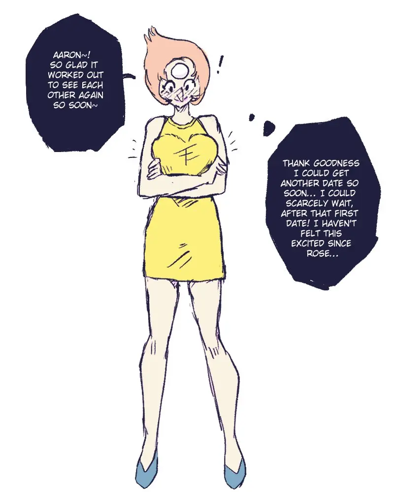 Image tagme,english_text,thought_bubble,breast_expansion,cartoon_network,yellow_dress,gem_(species),steven_universe,pearl_(steven_universe),shishikasama