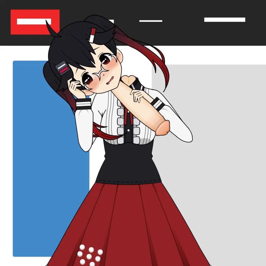 Image blush,hair_ornament,red_eyes,black_hair,penis,red_hair,uncensored,white_clothing,glasses,what,original,original_character,ahoge,twintails,red_dress,two-tone_hair,black_clothing,holding_head,dullahan,long_dress,monophallia,unusual_anatomy,hands_on_own_penis,penis_neck,unusual_genitalia_placement,unusual_penis_placement,detachable_head,detached_head,unusual_pussy_placement,kisekae,serenosoa,smallchairkumi1