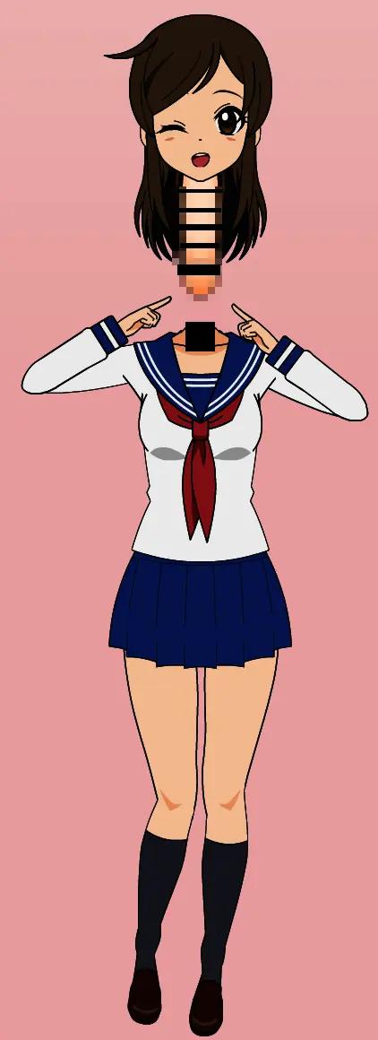 Image brown_eyes,female,simple_background,penis,pussy,what,school_uniform,censored,brown_hair,mosaic_censoring,ahoge,bar_censor,black_headwear,dullahan,monophallia,unusual_anatomy,penis_neck,unusual_genitalia_placement,unusual_penis_placement,detachable_head,detached_head,pussy_neck,unusual_pussy_placement,kisekae,mito_kumi_(borusen),red_tie