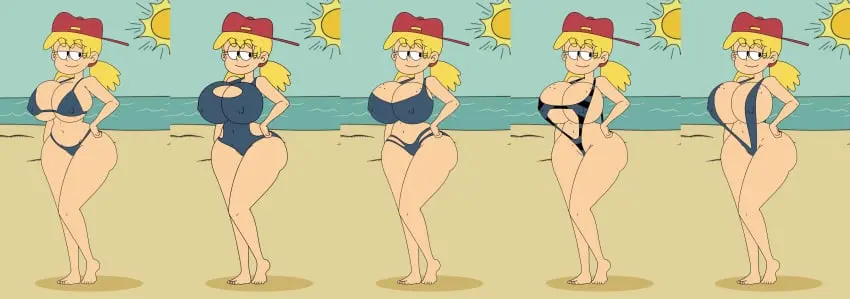 Image 1girls,big_breasts,breasts,female,long_hair,solo,milf,cleavage,2d,tagme,aged_up,blonde_hair,twintails,1milf,the_loud_house,ferozyraptor,lana_loud,split_screen,v_bikini