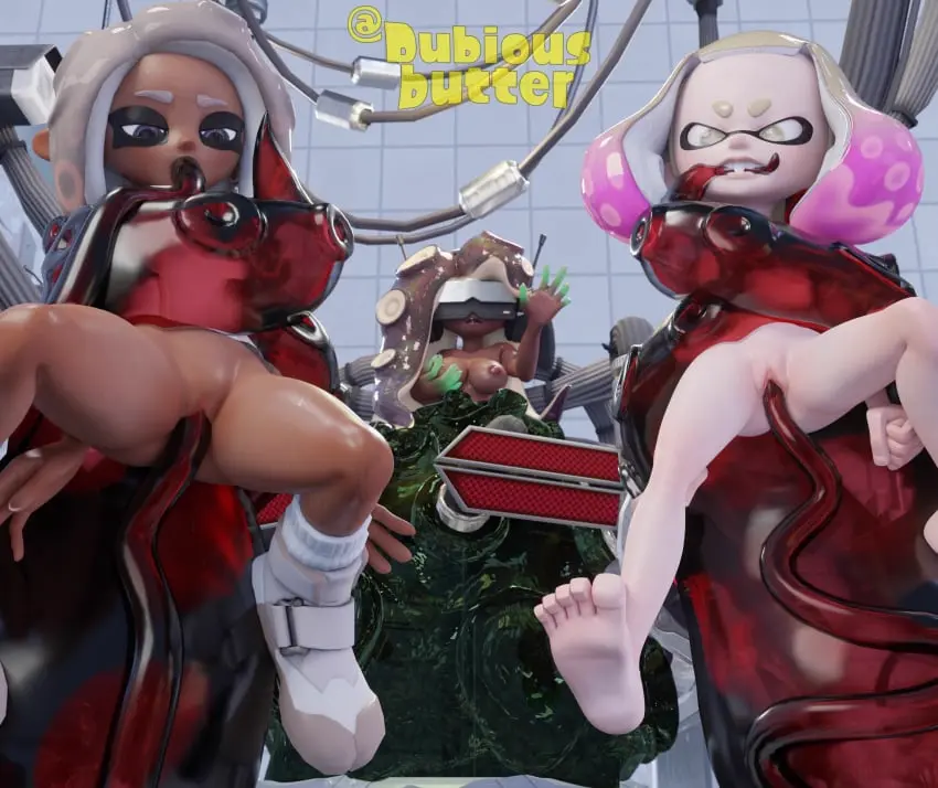 Image female,long_hair,looking_at_viewer,no_bra,short_hair,barefoot,feet,spread_legs,vaginal_penetration,3d,blender,blowjob,tentacle,soles,no_panties,3d_(artwork),marina_(splatoon),octoling_girl,splatoon,3girls,toes,octoling,inkling_girl,tentacle_penetration,blender_(software),ebony,pearl_(splatoon),dubious_butter,marina_(wo262),wo262_(3d_model_style),agent_8_(side_order),agent_8_(splatoon),marina_agitando,pearl_(side_order),splatoon_3:_side_order