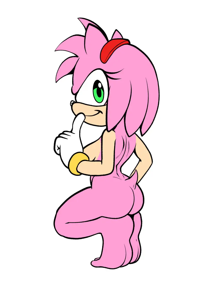 Image clothing,female,hi_res,solo,gloves,ass,green_eyes,gloves_only,fur,mammal,crouching,amy_rose,sega,sonic_(series),sonic_the_hedgehog_(series),handwear,gesture,hand_gesture,pink_body,pink_fur,mostly_nude,hedgehog,pointing,eulipotyphlan,handwear_only,flat_colors,wristband,fours_(artist),antho