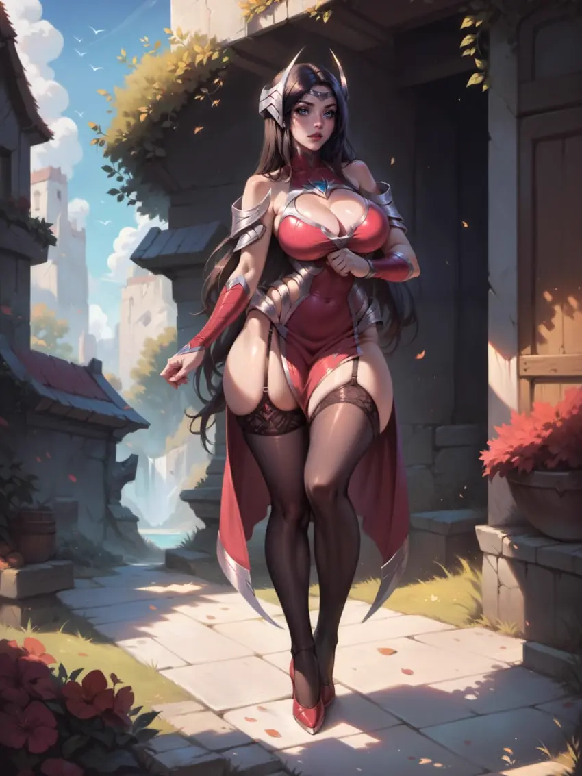 Image breasts,female,looking_at_viewer,ai_generated,high_heels,league_of_legends,irelia_xan,league69
