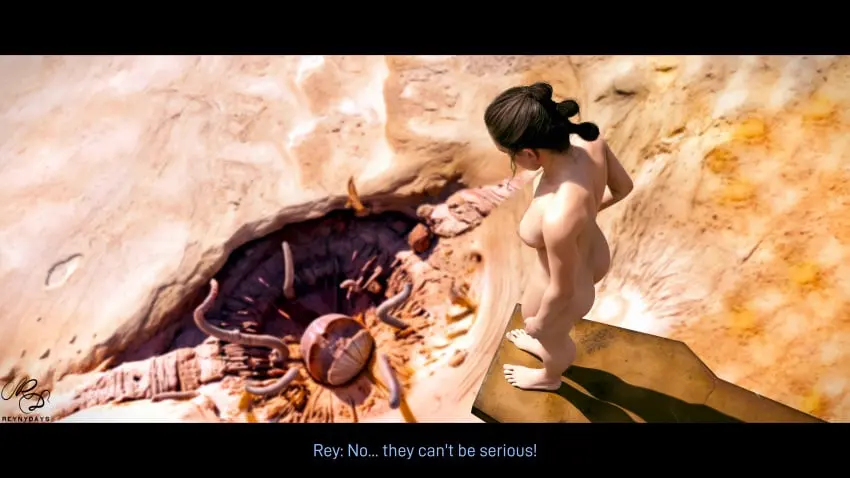 Image 1girls,breasts,exposed_breasts,female,hi_res,nipples,nude,ass,feet,nude_female,absurd_res,looking_down,3d,blender,humiliation,public,defeated,toes,star_wars,public_nudity,defeated_heroine,public_exposure,imminent_vore,enf,only_one_naked,ashamed,humiliated,rey,sarlacc,reynydays