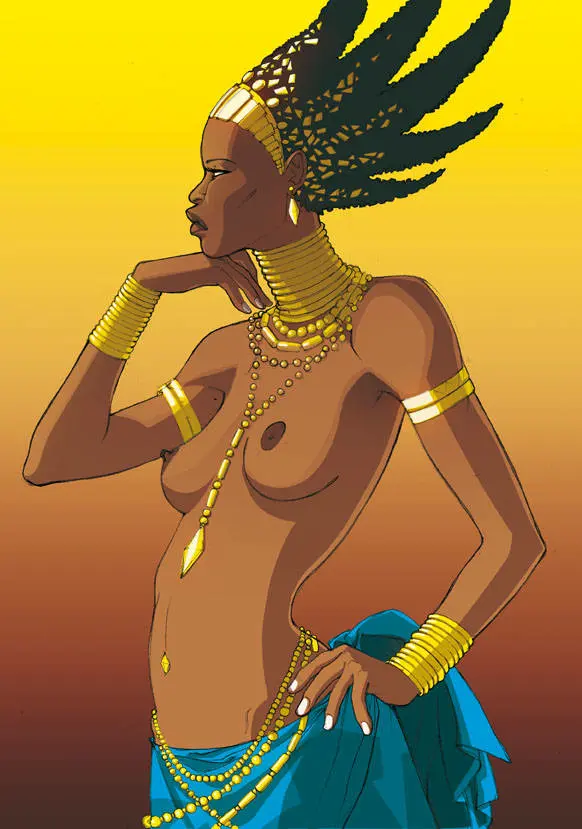 Image 1girls,breasts,female,female_only,long_hair,nipples,female_focus,dark_skin,milf,gold_(metal),mature_female,dark-skinned_female,topless,dark_nipples,topless_female,casual_nudity,beads,gold_jewelry,spiky_hair,african_female,artistic_nude,nonsexual_nudity,african,kirikou_and_the_sorceress,karaba,riccadoc,waist_beads