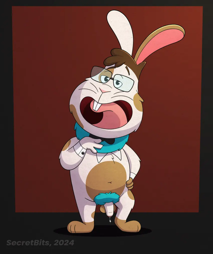 Image clothing,hi_res,solo,male,nude,penis,tongue,seductive,eyewear,glasses,anthro,genital_fluids,slightly_chubby,bodily_fluids,genitals,mammal,precum,shorts,foreskin,uncircumcised,playboy_bunny,precum_drip,dripping,long_ears,tuft,lagomorph,leporid,rabbit,bottomwear,bow_tie,playboy_outfit,braubit_(braubit),licking_teeth,sassy,secretbits
