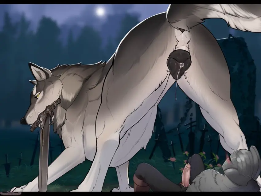 Image 1girls,female,1boy,male,tagme,interspecies,feral,animal_pussy,canine_pussy,fromsoftware,dark_souls,angellsview3,great_grey_wolf_sif