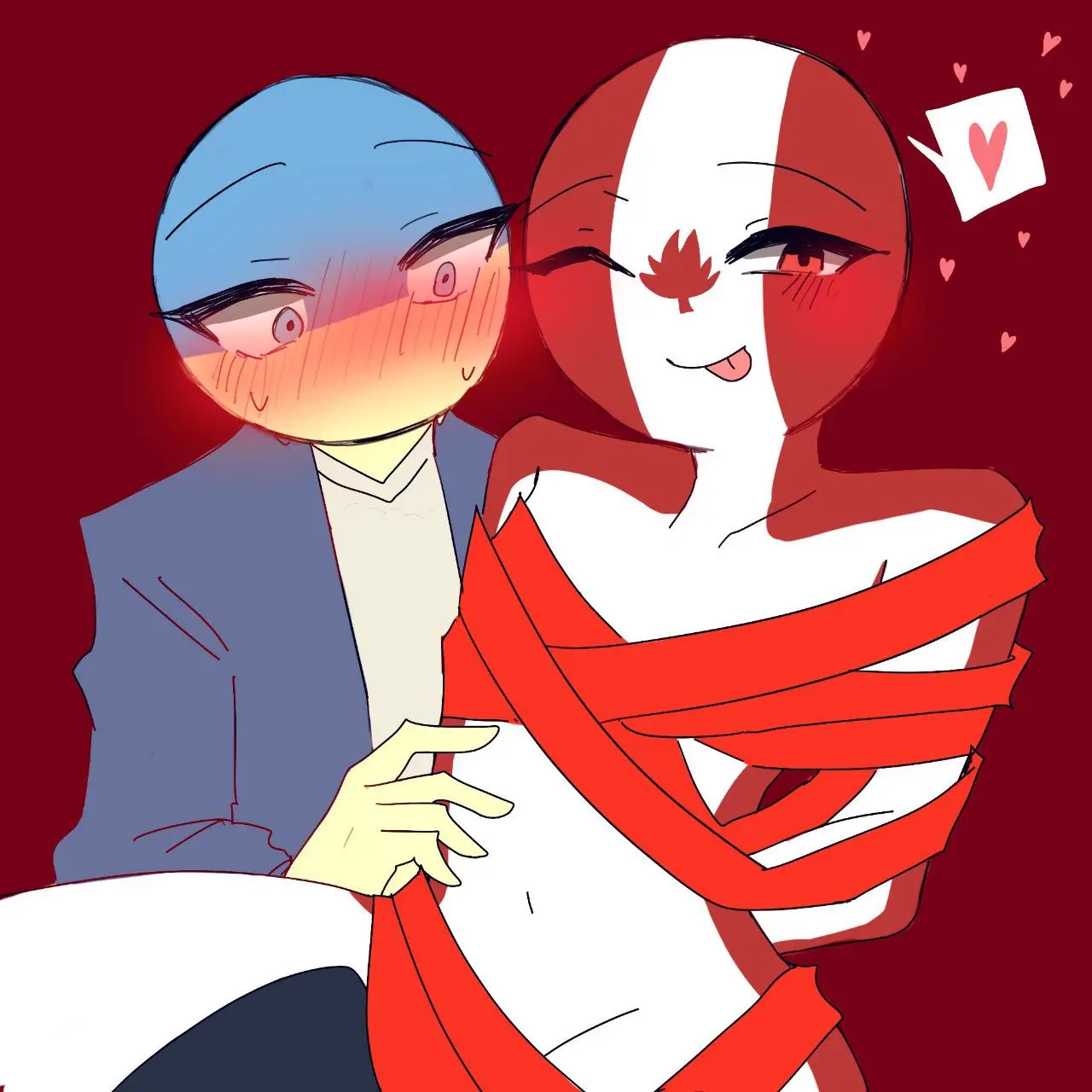 Image female,female_only,female_focus,tagme,countryhumans,countryhumans_girl,ukraine_(countryhumans),canada_(countryhumans)