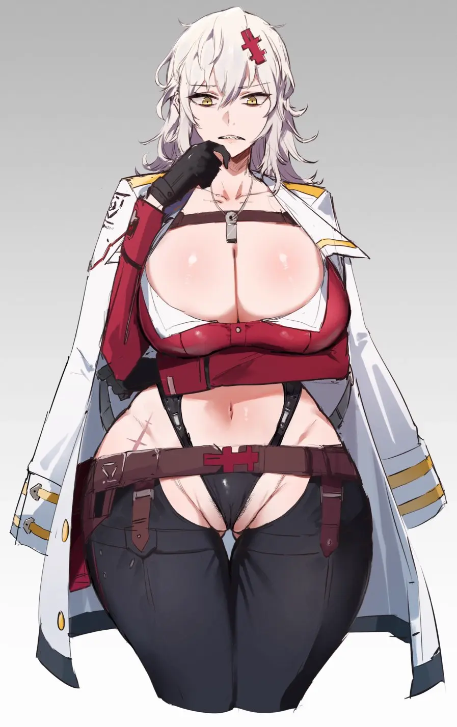 Image 1girls,big_breasts,breasts,clothed,clothing,female,female_only,hair_ornament,large_breasts,light-skinned_female,light_skin,long_hair,looking_at_viewer,open_clothes,open_mouth,pants,shiny_skin,simple_background,solo,white_hair,gloves,yellow_eyes,background,panties,underwear,colored,thick_thighs,thighs,voluptuous,humanoid,wide_hips,hips,belly,belly_button,cleavage,clothed_female,clothes,color,ear,eyelashes,eyes,neck,shiny,solo_focus,teeth,teeth_showing,teeth_visible,hair,2d,voluptuous_female,cleavage_cutout,pale-skinned_female,slim,half-closed_eyes,curvy,curvy_body,curvy_female,curvy_figure,curvy_hips,curvy_thighs,pale_skin,looking_down,pov,pov_eye_contact,sharp_teeth,hourglass_figure,mammal,tight_clothing,revealing_clothes,jacket,cropped_legs,goddess_of_victory:_nikke,frown,2d_(artwork),partially_clothed,wide_thighs,2024,grey_background,video_games,light-skinned,scar,2020s,big_hips,cropped,eyes_half_open,fingers,first_person_perspective,first_person_view,neckwear,mammal_humanoid,spikes,pale_skinned_female,tight_fit,long_hair_female,revealing_clothing,revealing_outfit,open_clothing,boob_window,looking_down_at_viewer,suggestive,video_game,video_game_character,video_game_franchise,slim_girl,jacket_only,light_body,ears_up,open_topwear,partially_clothed_female,textless,shiny_breasts,teeth_clenched,tight_clothes,tight_dress,pussy_hair,2024s,tight,pale,shiny_clothes,partially_nude,eyes_open,glove,skin,frowning,gloved_hands,kataku_musou,no_dialogue,no_text,partially_nude_female,jacket_on_shoulders,low_neckline,partially_undressed,shiny_legs,yulha