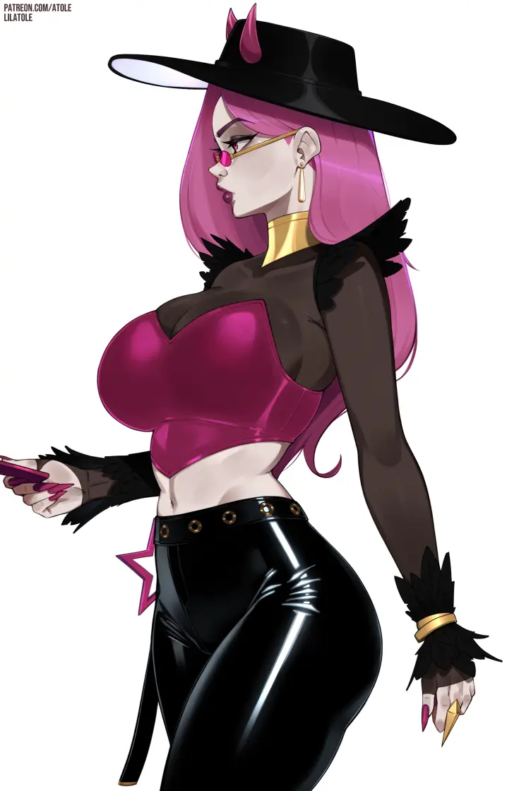 Image 1girls,breasts,female,standing,big_ass,big_butt,hat,glasses,huge_breasts,pink_hair,fortnite,tagme,pink_eyes,nail_polish,latex,lipstick,fortnite:_battle_royale,epic_games,pink_nails,phone,walking,sunglasses,looking_over_eyewear,looking_over_glasses,looking_over_sunglasses,tinted_eyewear,harpy_haze_(fortnite),haze_(fortnite),pink-tinted_eyewear,pink_lipstick,lilatole,latex_pants,magenta_lipstick,magenta_nails